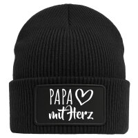 Beanie Papa mit Herz Black Mütze