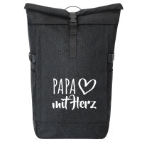Kurierrucksack Papa mit Herz 30-44 Liter Black Melange