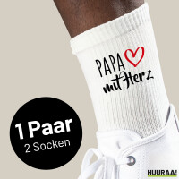 Socken Papa mit Herz Größe 37/46 White Motiv...