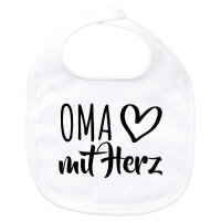 Baby L&auml;tzchen Oma mit Herz Klettverschluss