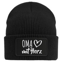 Beanie Oma mit Herz Black Mütze