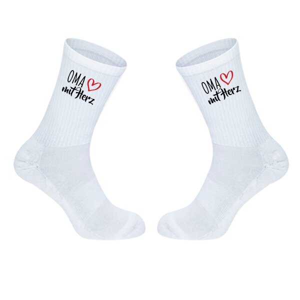 Unisex Socken Oma mit Herz Baumwolle