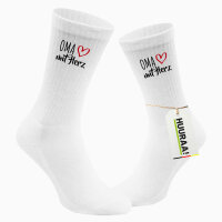 Socken Oma mit Herz Größe 37/46 White Motiv...