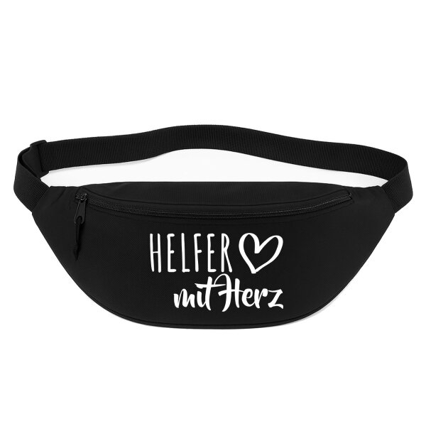 Bauchtasche Helfer mit Herz 2,5 Liter Black Crossbody Bag