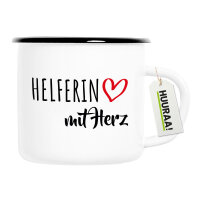 Emaille Tasse Herferin mit Herz 300ml Vintage Emaille Becher
