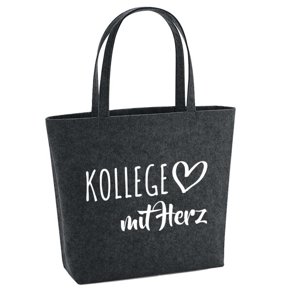 Filz Shopper Kollege mit Herz 22 Liter Filztasche