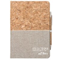 Notizbuch A5 Kollegin mit Herz 80 Blatt inkl. Kugelschreiber