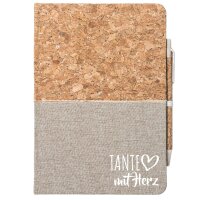 Notizbuch A5 Tante mit Herz 80 Blatt inkl. Kugelschreiber