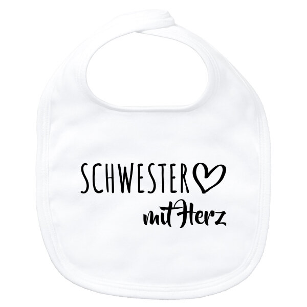 Baby Lätzchen Schwester mit Herz