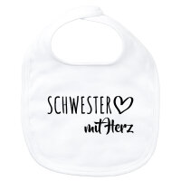 Baby Lätzchen Schwester mit Herz