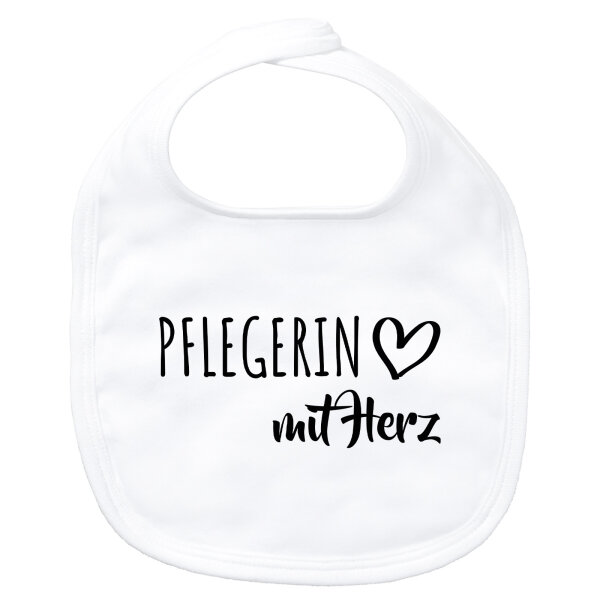 Baby Lätzchen Pflegerin mit Herz Klettverschluss