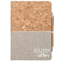 Notizbuch A5 Pfleger mit Herz 80 Blatt inkl. Kugelschreiber