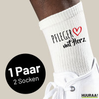 Socken Pfleger mit Herz Größe 37/46 White...