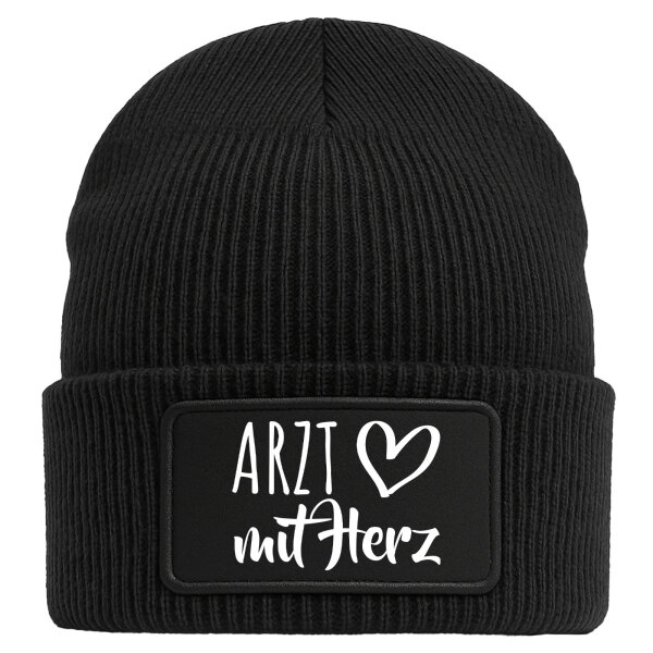 Beanie Arzt mit Herz Black Mütze