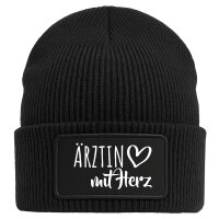 Beanie Ärztin mit Herz Black Mütze