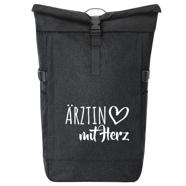 Kurierrucksack Ärztin mit Herz 30-44 Liter Black Melange