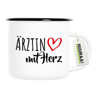Emaille Tasse Ärztin mit Herz 300ml Vintage Emaille...
