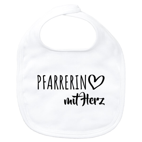 Baby Lätzchen Pfarrerin mit Herz
