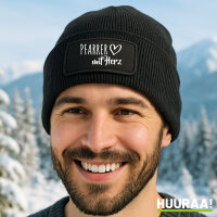 Beanie Pfarrer mit Herz Black Mütze