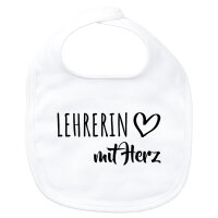 Baby Lätzchen Lehrerin mit Herz Klettverschluss