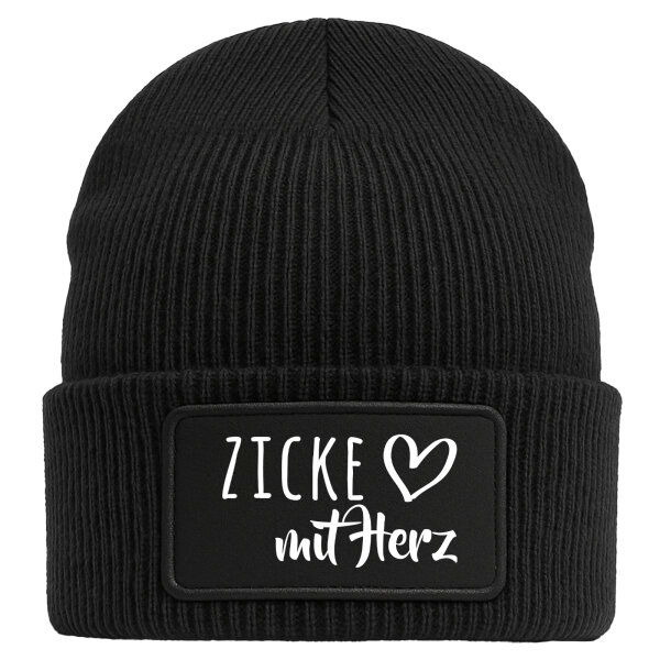 Beanie Zicke mit Herz Black Mütze