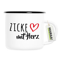 Emaille Tasse Zicke mit Herz 300ml Vintage Emaille Becher