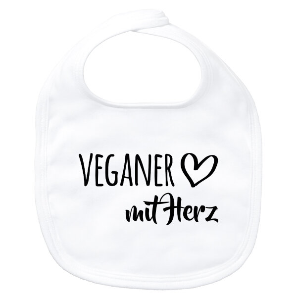 Baby Lätzchen Veganer mit Herz Klettverschluss