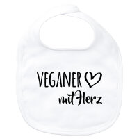 Baby Lätzchen Veganer mit Herz Klettverschluss