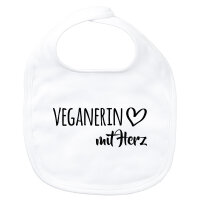Baby L&auml;tzchen Veganierin mit Herz Klettverschluss