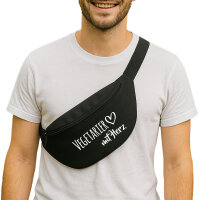 Bauchtasche Vegetarier mit Herz 2,5 Liter Black Crossbody Bag