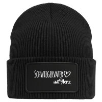 Beanie Schwiegervater mit Herz Black Mütze