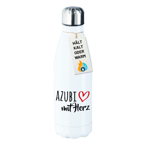 Edelstahl-Trinkflasche Azubi mit Herz 500ml Wasserflasche