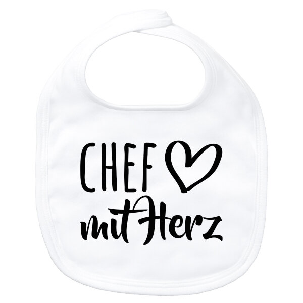 Baby Lätzchen Chef mit Herz Klettverschluss
