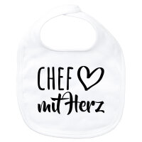Baby Lätzchen Chef mit Herz Klettverschluss