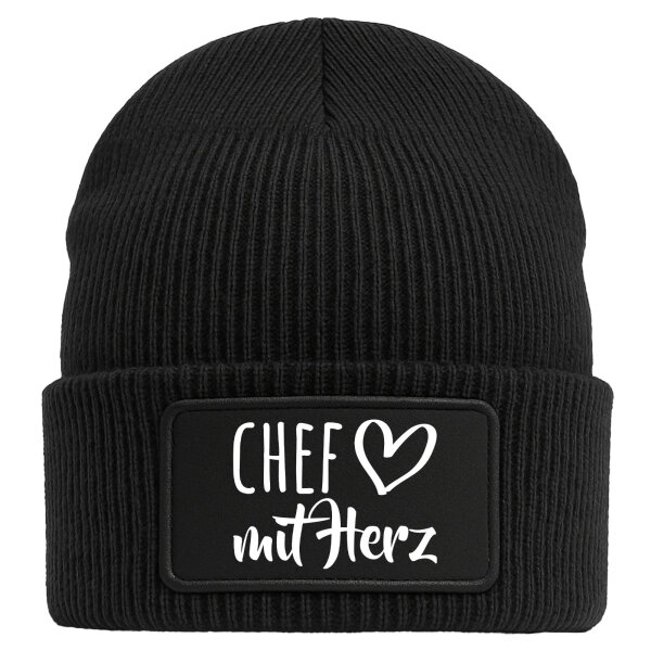 Beanie Chef mit Herz Black Mütze