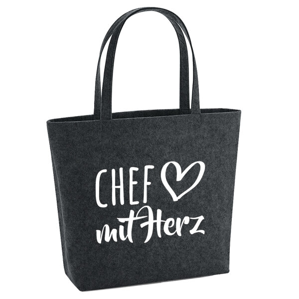 Filz Shopper Chef mit Herz 22 Liter Filztasche