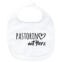 Baby Lätzchen Pastorin mit Herz