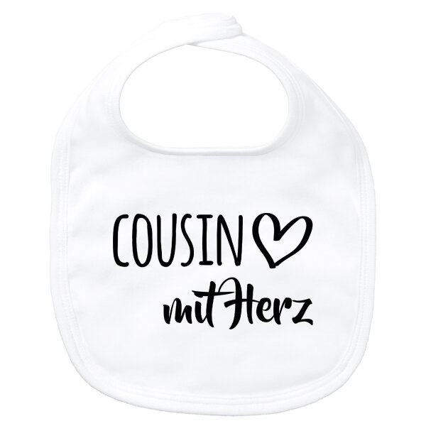 Baby Lätzchen Cousin mit Herz Klettverschluss