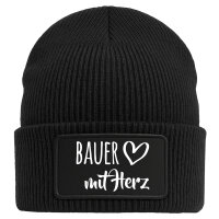 Beanie Bauer mit Herz Black Mütze