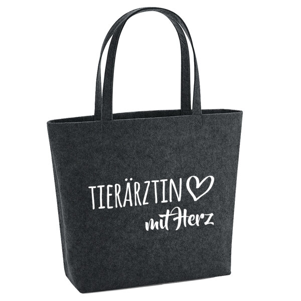 Filzshopper Tierärztin mit Herz 22 Liter Filztasche