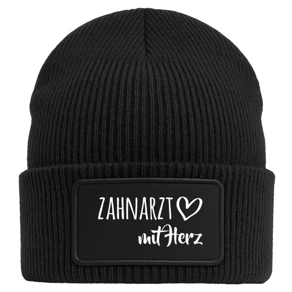 Beanie Zahnarzt mit Herz Black Mütze