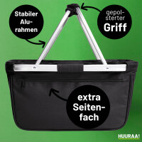 Einkaufskorb faltbar Zahnarzt mit Herz 20 Liter Tragekorb Black
