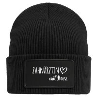 Beanie Zahnärztin mit Herz Black Mütze