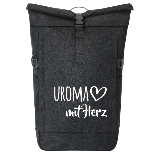 Kurierrucksack Uroma mit Herz 30-44 Liter Black Melange