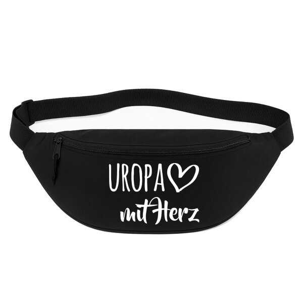 Bauchtasche Uropa mit Herz 2,5 Liter Black Crossbody Bag