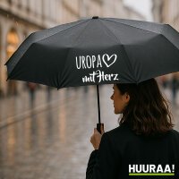 Regenschirm Uropa mit Herz 98cm Schwarz
