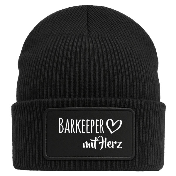 Beanie Barkeeper mit Herz Black Mütze