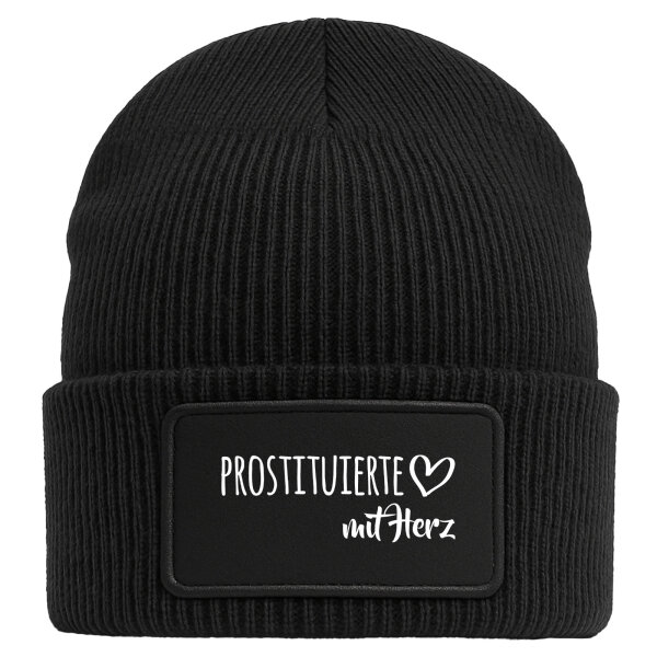 Beanie Prostituierte mit Herz Black Mütze