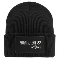 Beanie Prostituierte mit Herz Black Mütze