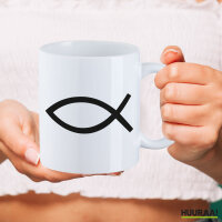 Tasse Fische Symbol 330ml Weiß